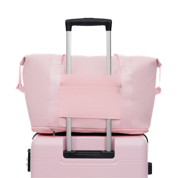 English Elm 6 Piece Hardshell Abs Travel Set with Spinner Wheels Combination Lock and Toiletry Bag Pink N732P391465H