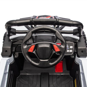 English Elm 12v Kids Electric Utv Ride on Toy with Parental Remote Swing Function and Shock Absorbers Black W1578P368160