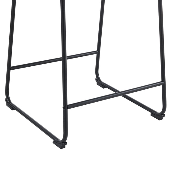 English Elm Christopher Knight Home® - (Set of 2) Vintage Cream & Black Counter Stools with Thick Cushion, Iron Sled Legs, Footrest — 24" Comfort N780P170743C