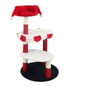 English Elm Cat Tree Four Level Circus Sisal Climbing Tower Plush Perch for Playful Kittens W243P451496