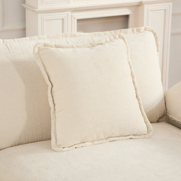 English Elm Wider Armrest 3-Seater Modular Sofa, Breathable Beige Chenille, Ergonomic Comfort For Any Space W1143S00041-GIGA