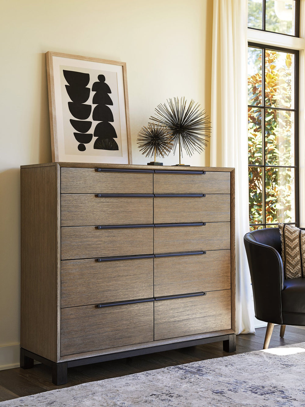 Lexington Bretton Gentleman's Chest: Stylish Vertical Storage With 10 Soft-close Drawers In Deep Espresso Finish Senegal  416-329