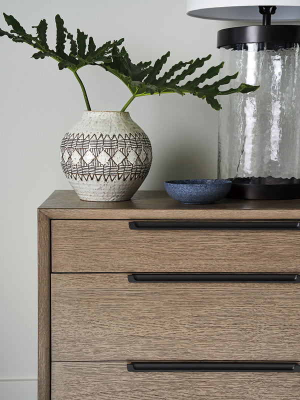 Lexington Rutledge Nightstand With 3 Soft-close Drawers In Warm Taupe Finish And Elegant Dark Umber Accents Senegal  416-621