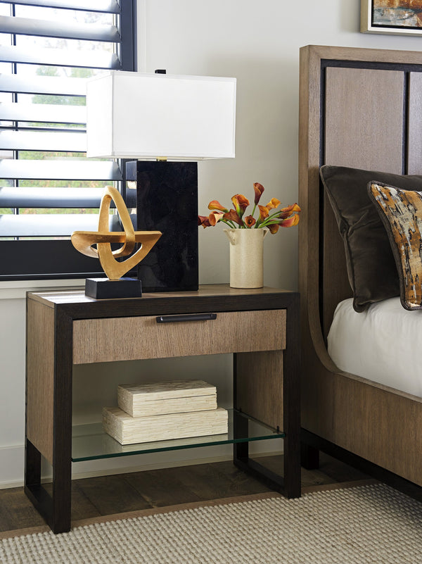 Lexington Russo Contemporary Nightstand With Soft-close Drawer & Glass Shelf - Stylish Storage Solution Senegal  416-623