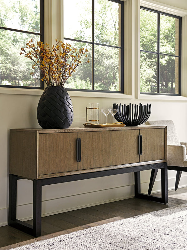 Lexington Tavola Sideboard - Stylish Storage Solution In Warm Taupe With Deep Espresso Accents For Modern Homes Senegal  416-869