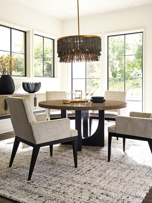 Lexington Regent Round Dining Table - Contemporary Quartered White Oak Design With U-shaped Base And Rich Finish Senegal  416-875c