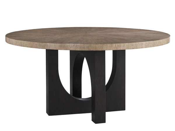 Lexington Regent Round Dining Table - Contemporary Quartered White Oak Design With U-shaped Base And Rich Finish Senegal  416-875c