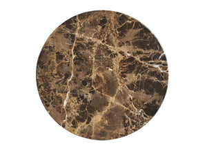 Lexington Kampala Round Accent Table - Elegant Dark Emperador Marble Top With Stylish Metal Pedestal Base Senegal  416-950