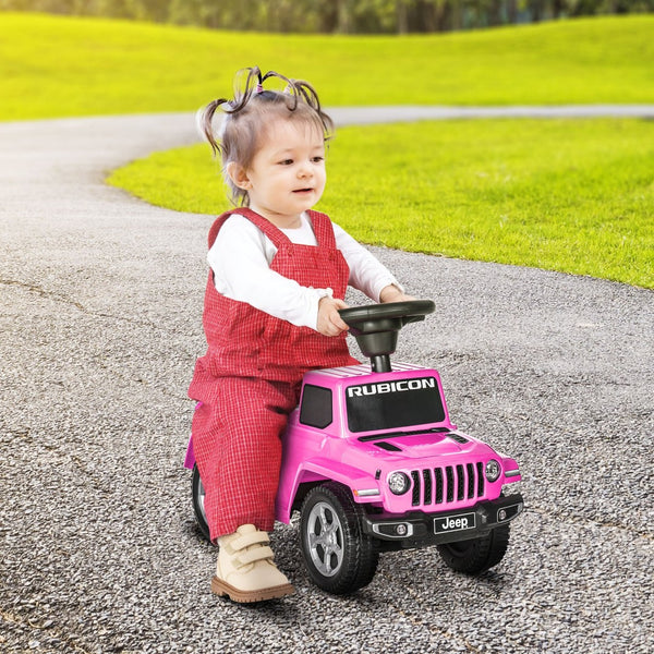 English Elm Aosom Toddler Foot to Floor Scoot Car with Engine Sounds Horn and Storage Seat W2225P217706