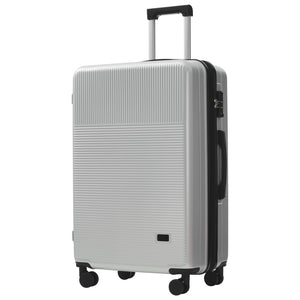 English Elm Luggage 5 Piece Hardside Abs Set with Front Access Carry on and Tsa Spinner Wheels Silver N732P391579D