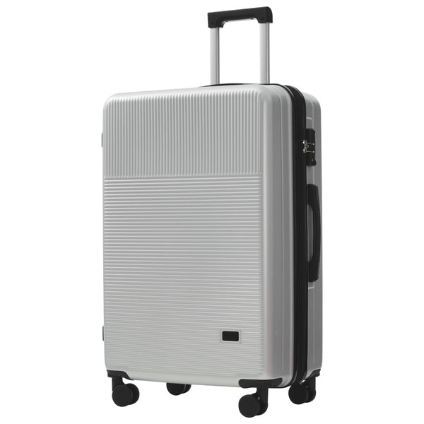 English Elm Luggage 5 Piece Hardside Abs Set with Front Access Carry on and Tsa Spinner Wheels Silver N732P391579D