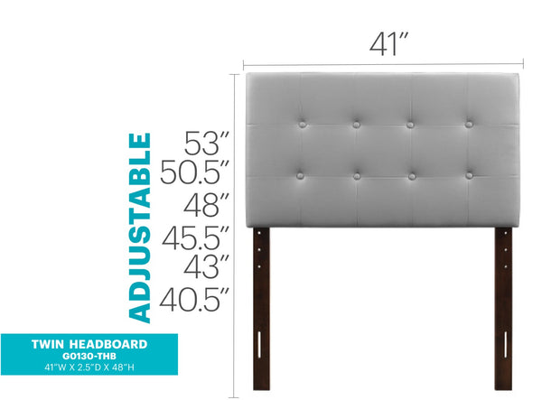 English Elm Stylish Upholstered Adjustable Headboard Neutral Fabric Versatile Bedroom Accent Light Grey B078112042