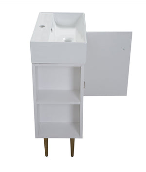 English Elm 21.6" Bathroom Vanity Kit Gold Hardware Soft Close Doors Ceramic Basin Modern Bath W1920P446428
