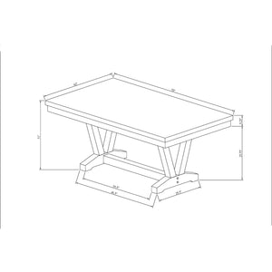 English Elm Panda Faux Marble Black and White Dining Table – Solid Wood + MDF, Trestle Base, Seats 6, Sturdy B201P359605