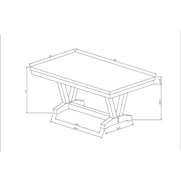 English Elm Panda Faux Marble Black and White Dining Table – Solid Wood + MDF, Trestle Base, Seats 6, Sturdy B201P359605