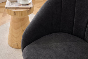 English Elm 068-chenille Swivel Accent Armchair Sculptural Curved Back Upholstered Living Room Seat Gray W527P438695