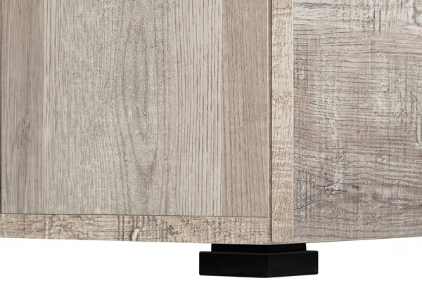 English Elm Computer 48" Desk with Reversible Left/Right Layout, File Drawer & Closed Storage, Metal Legs, Modern taupe 52 L x 27 W x 7 H B2710P219748