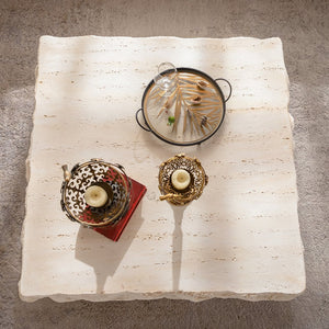 English Elm Mgo Mid-Century Round Coffee Table With Faux Stone Finish - Stylish, Durable & No Assembly Needed! W3081P344023