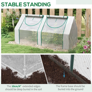 English Elm Outsunny Portable Outdoor Greenhouse Steel Frame Dual Pe Cover with Roll up Windows W2225P229275