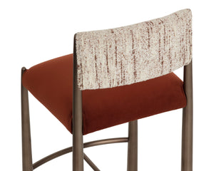 Sunpan BAYARD Barstool - Stylish Dark Bronze Frame with Two-Tone Terri Nutmeg & Meg Rust Upholstery Seat 112802