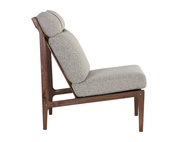 Sunpan Elanor Lounge Chair - Stylish Mid-Century Design with Comfortable Cushioning and Unique Leather Straps Walnut / Altro Cappuccino
