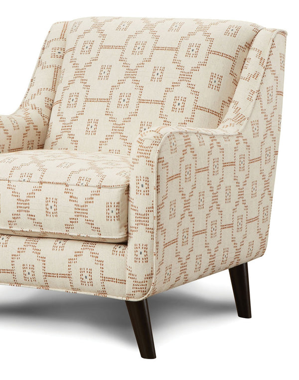 English Elm Double Pixel Woven Accent Chair with Foam Padding, Track Arms, Tapered Dark Wood Legs, Transitional Style B2741P376978