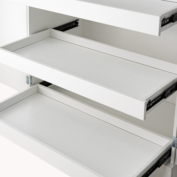 English Elm 72" Fluted Kitchen Pantry Cabinet with Anti-Tilt Stabilizers, Triple-Fold Hinges, Spice Door Racks and Deep Storage White W2917P294978
