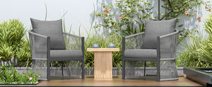 English Elm Christopher Knight Home® - [Set Of 2] Modern Gray Lounge Chairs With Curved Aluminum Frame & Cushions For Stylish Comfort Outdoors N767P237033G_2