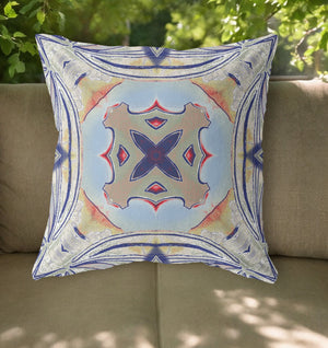 Homeroots 26"X26" Muted Green Orange Zippered Broadcloth Geometric Throw Pillow   417619