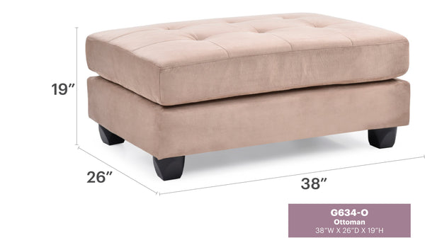 English Elm Malone Tufted Upholstered Ottoman with Sturdy Frame for Cozy Seating and Stylish Small-Space Living Mocha 38 L x 27 W x 16 H B078P301553
