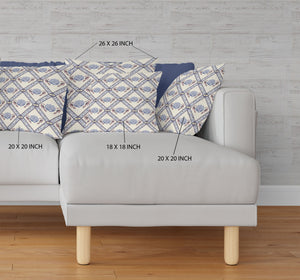 Homeroots 20"X20" Cream Gray Brown Zippered Suede Geometric Throw Pillow   417768