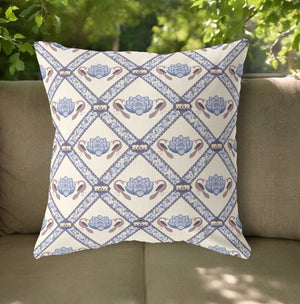 Homeroots 20"X20" Cream Gray Brown Zippered Suede Geometric Throw Pillow   417768