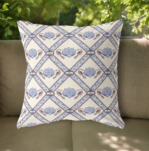 Homeroots 20"X20" Cream Gray Brown Zippered Suede Geometric Throw Pillow   417768