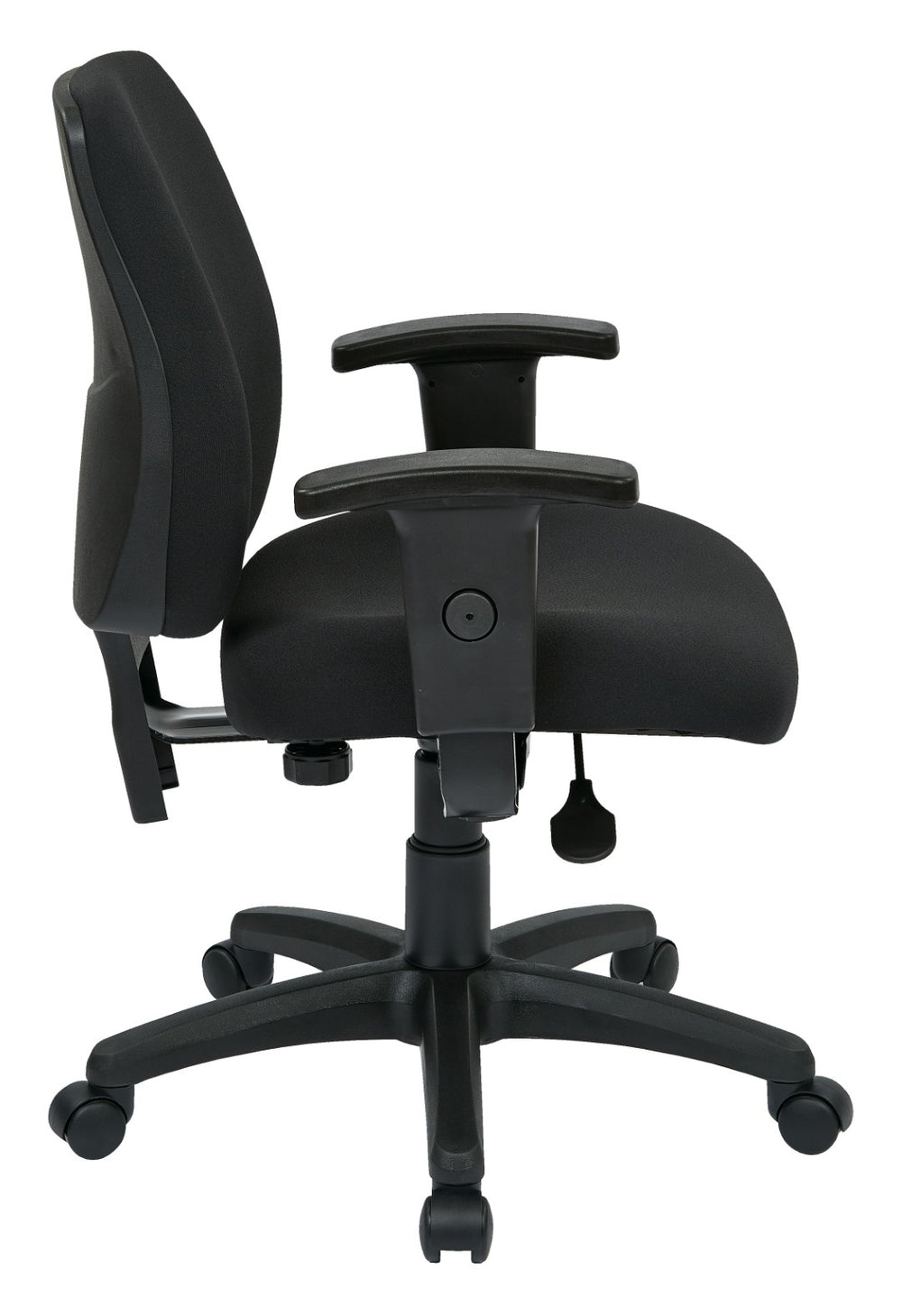 OSP Home Furnishings Deluxe Ergonomic Task Chair with Pneumatic Lift Adjustable Arms and Greenguard Certified Foam 33107-30