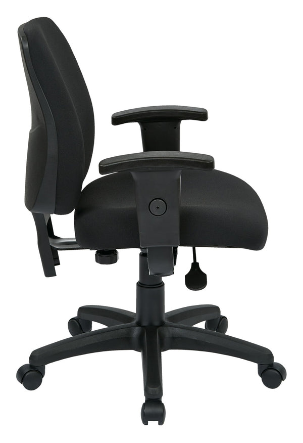 OSP Home Furnishings Deluxe Ergonomic Task Chair with Pneumatic Lift Adjustable Arms and Greenguard Certified Foam 33107-30