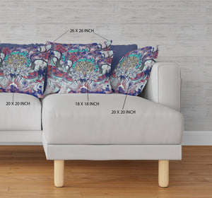 Homeroots 20"X20" Electric Blue Aqua Zippered Suede Geometric Throw Pillow   417804