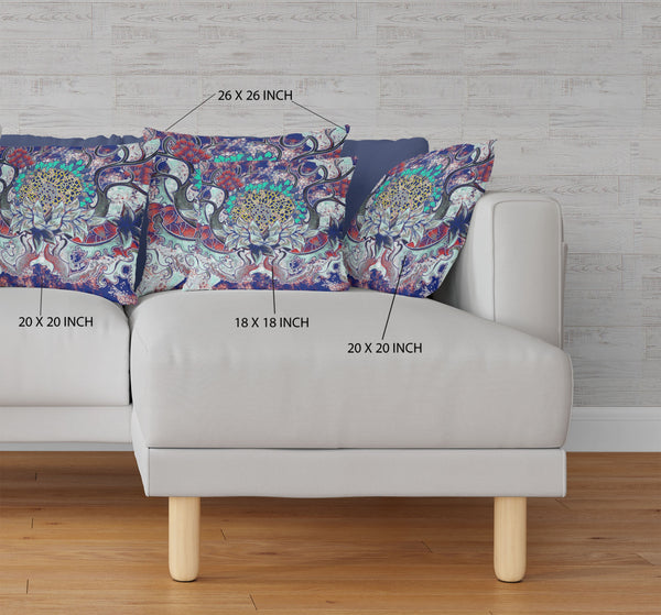 Homeroots 20"X20" Electric Blue Aqua Zippered Suede Geometric Throw Pillow   417804