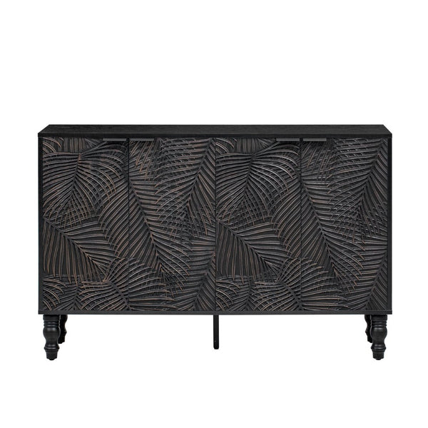 English Elm Vibe 47.2'' Stylish Modern Tv Stand With Solid Wood Legs, Spacious Storage & Anti-Tip Safety Design N724P233372B-GIGA