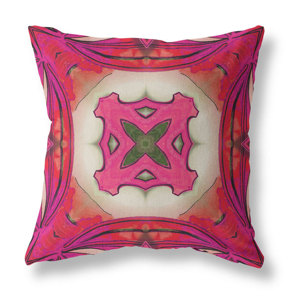 Homeroots 5" X 20" Hot Pink Geometric Indoor Outdoor Throw Pillow   417891