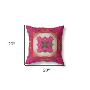 Homeroots 5" X 20" Hot Pink Geometric Indoor Outdoor Throw Pillow   417891