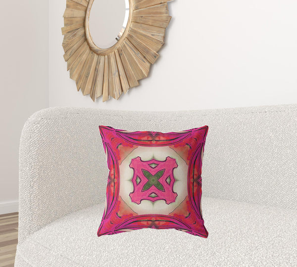 Homeroots 5" X 20" Hot Pink Geometric Indoor Outdoor Throw Pillow   417891