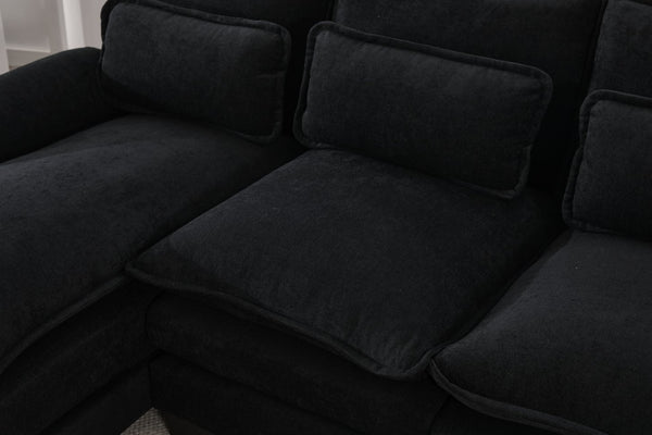 English Elm United We Win U-Shaped Cloud Couch, 110" Chenille Modular Sectional Sofa With Memory Foam & Storage W1568S00217-GIGA