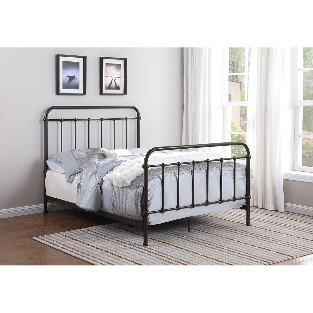 English Elm Olaleye Vintage Dark Bronze Metal Spindle Full Panel Bed - Timeless Elegance For Any Décor B062P353451