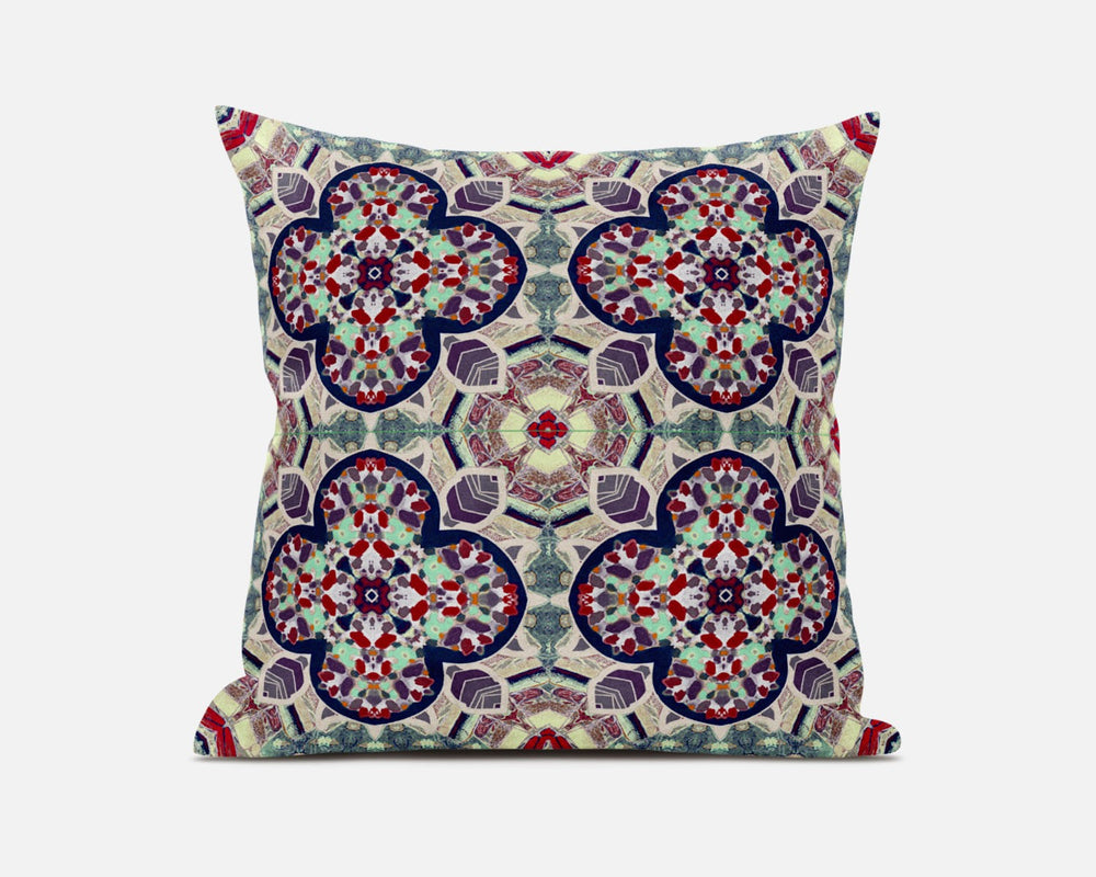 Homeroots 20"X20" Green And Ivory Microsuede Quatrefoil Zippered Pillow   417975