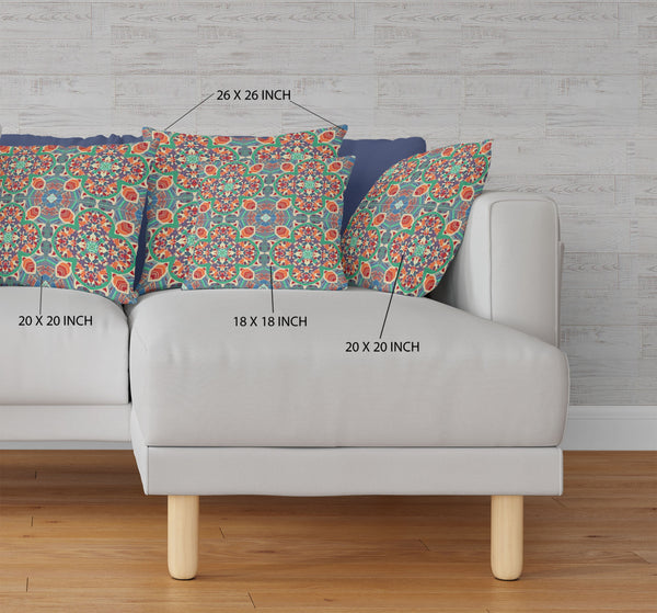 Homeroots 20"X20" Orange Microsuede Quatrefoil Zippered Pillow   417990