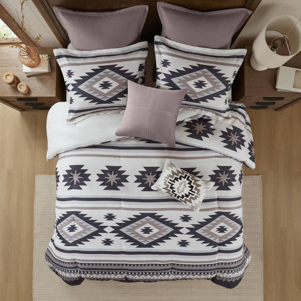 English Elm 8-piece Cal King Herringbone Comforter Set with Down Alternative Fill and Euro Shams B035P482960