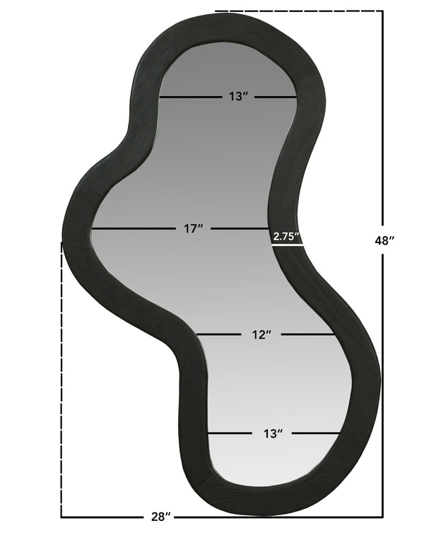 Oblique Black Mirror 417Black-48M Meridian Furniture