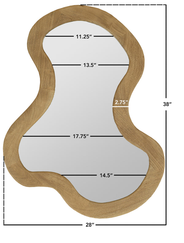 Oblique Oak Mirror 417Oak-38M Meridian Furniture