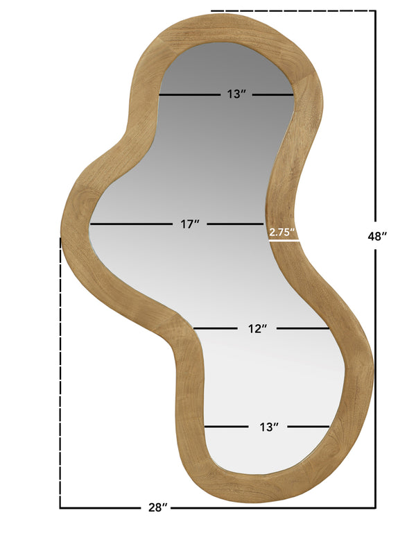 Oblique Oak Mirror 417Oak-48M Meridian Furniture