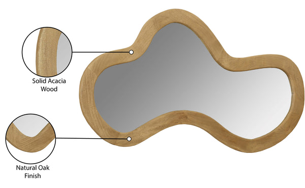 Oblique Oak Mirror 417Oak-48M Meridian Furniture